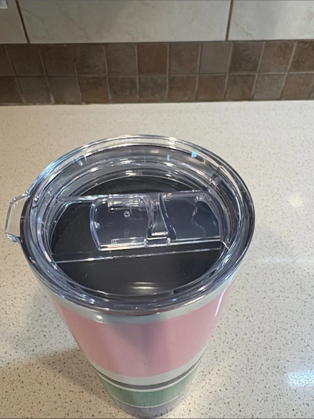 kate spade NEW Pink, White, Black, Green & Blue Striped Tumbler
